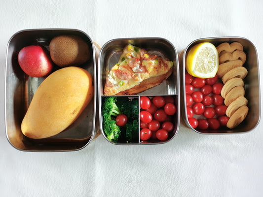 صندوق غداء "الستانلس ستيل" الصحي للأطفال عدد (3) قطع