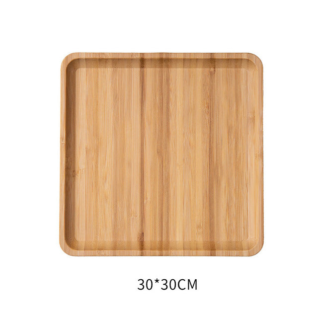 طبق "الخيزران المستدام" المربع للرحلات والمنزل عدد (5) قطع