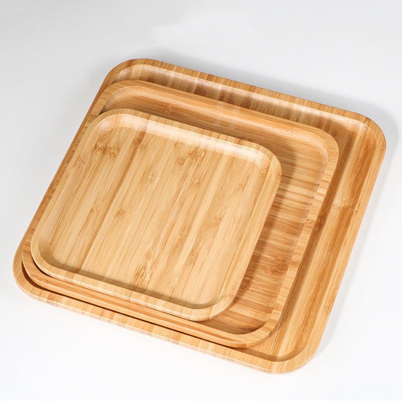 طبق "الخيزران المستدام" المربع للرحلات والمنزل عدد (5) قطع