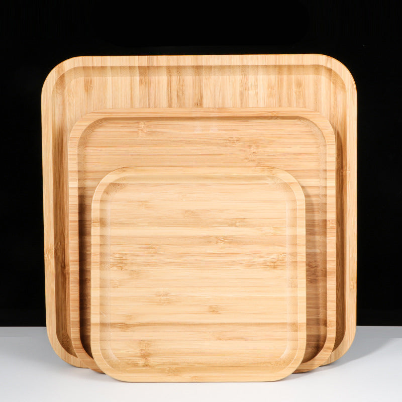 طبق "الخيزران المستدام" المربع للرحلات والمنزل عدد (5) قطع