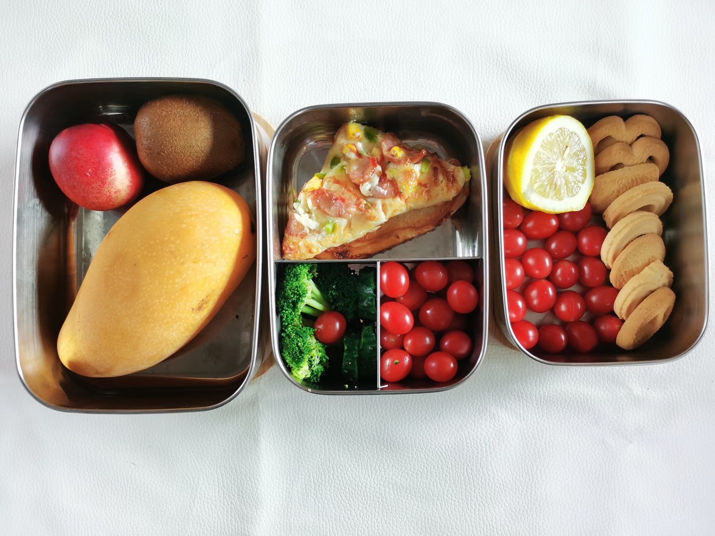 صندوق غداء "الستانلس ستيل" الصحي للأطفال عدد (3) قطع