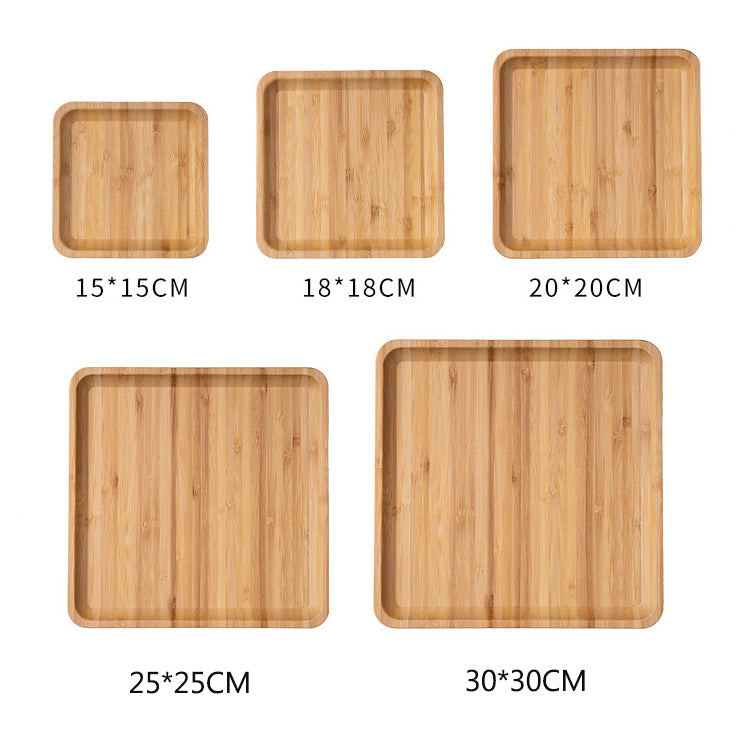 طبق "الخيزران المستدام" المربع للرحلات والمنزل عدد (5) قطع