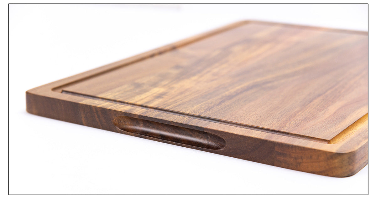 لوح تقطيع "الأكاسيا" السميك مع أخدود العصير